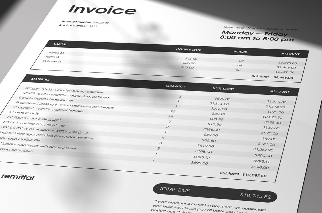 Invoice or bill